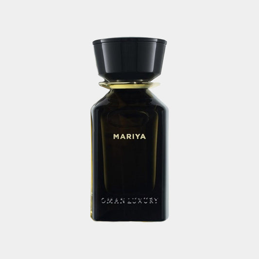 Omanluxury Mariya Sample fragrance bottle, featuring a sleek black design with gold accents and the name 'MARIYA' elegantly displayed on the front.