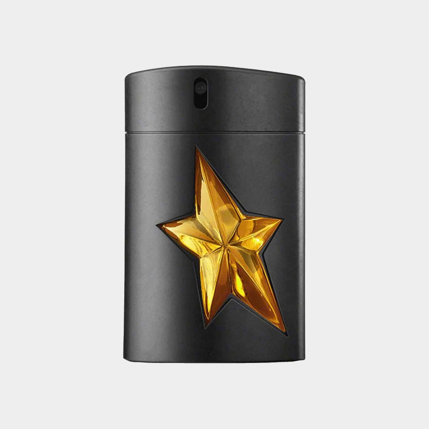 Thierry Mugler A*Men Pure Malt (Form 3) sample bottle featuring a unique black design with a gold star emblem on the front.