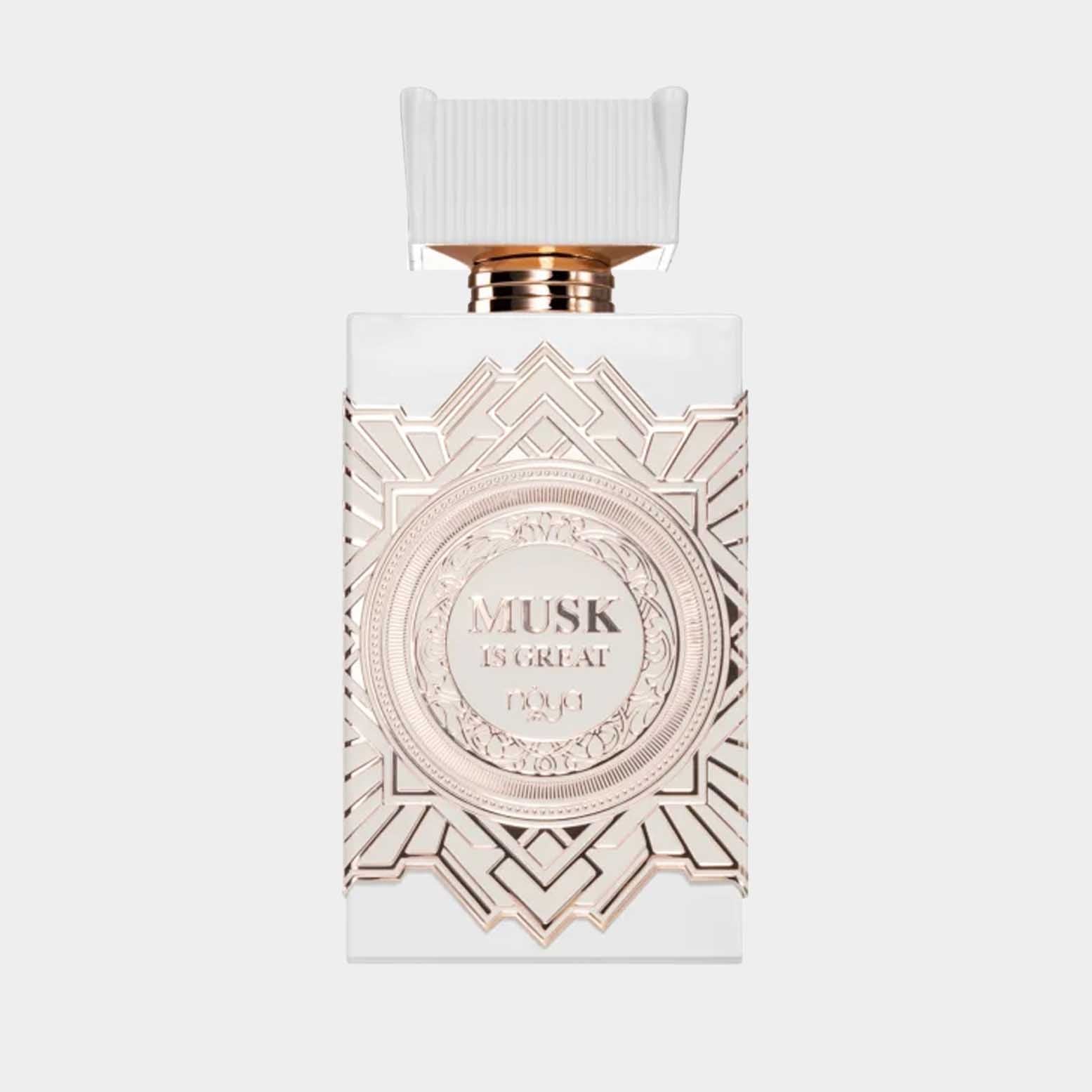 Afnan Perfumes Zimaya Musk Is Great sample bottle features an elegant design with intricate gold detailing and a textured cap, embodying luxury and sophistication.
