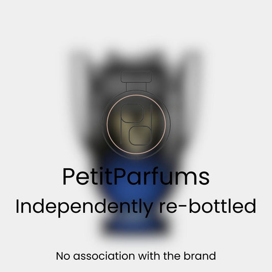 Sample bottle of Invictus Victory Elixir Parfum Intense, featuring re-bottled packaging by PetitParfums, with a blurred background for emphasis.