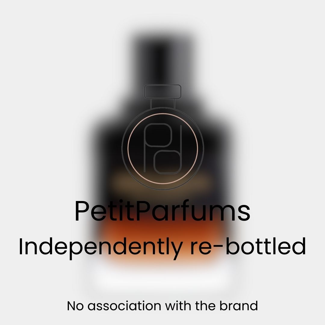 Gentleman EDP Reserve Privée Sample, elegantly presented in a re-bottled glass vial. The design emphasizes sophistication, featuring a dark bottle with an amber gradient.