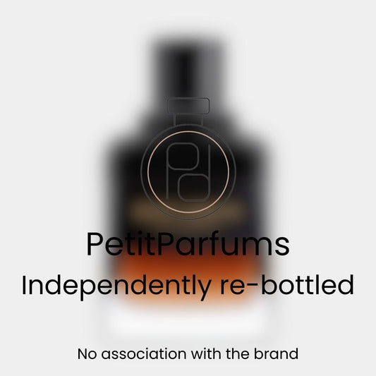 Gentleman EDP Reserve Privée Sample, elegantly presented in a re-bottled glass vial. The design emphasizes sophistication, featuring a dark bottle with an amber gradient.