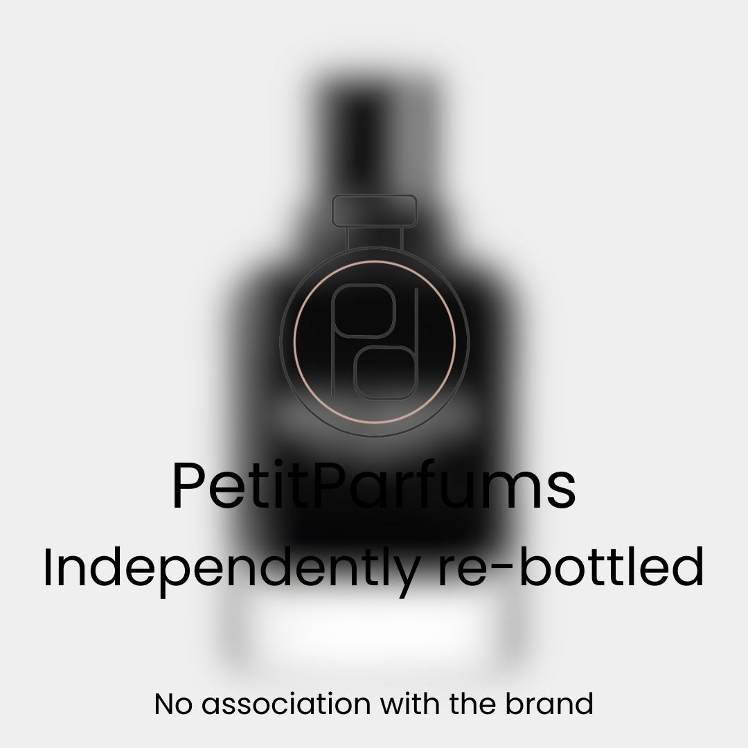 Gentleman EDP Sample by PetitParfums, presented in a sleek, minimalist bottle design. The packaging indicates it is independently re-bottled with no association to the original brand.