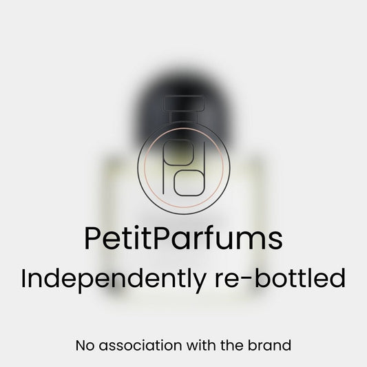 Eleventh Hour Sample from PetitParfums, featuring a re-bottled fragrance with a blurred bottle background. The label indicates no association with the original brand.