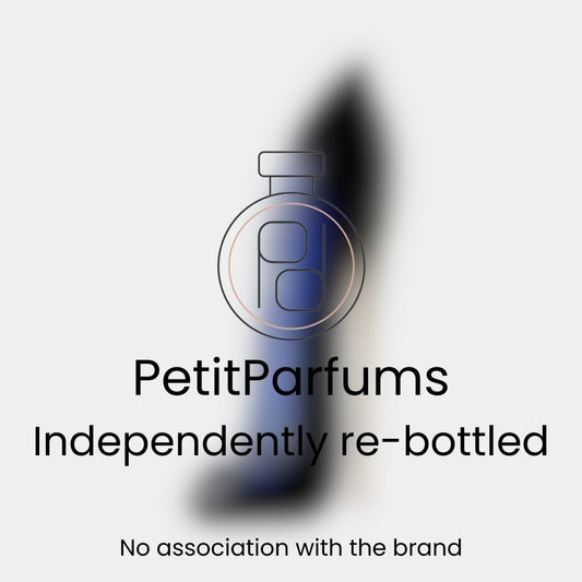 Good Girl EDP Sample by PetitParfums, showcasing a sleek silhouette of a high-heeled shoe-shaped bottle, independently re-bottled with no association to the original brand.
