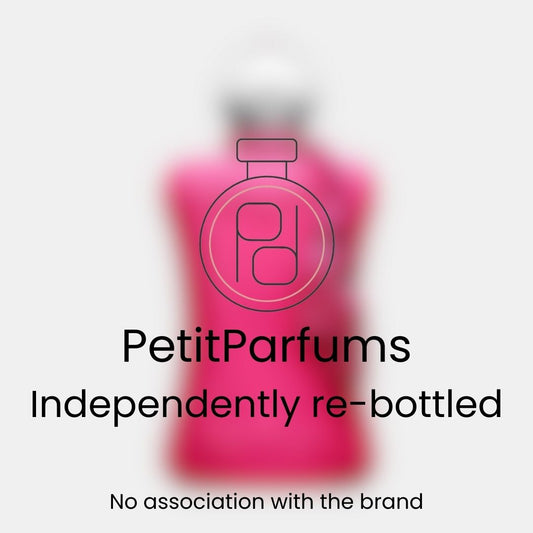 Oriana Sample by Petit Parfums, featuring a pink bottle design with a minimalist logo, indicating it is independently re-bottled with no association to the original brand.