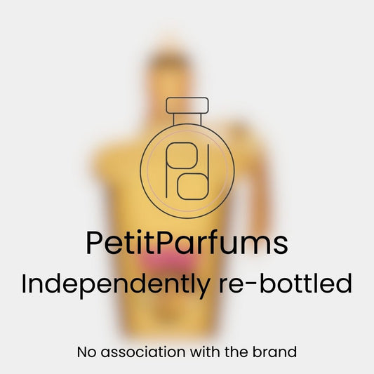 Fiore D'Ulivo Sample by PetitParfums, presented in a stylishly re-bottled format with an artistic background logo.