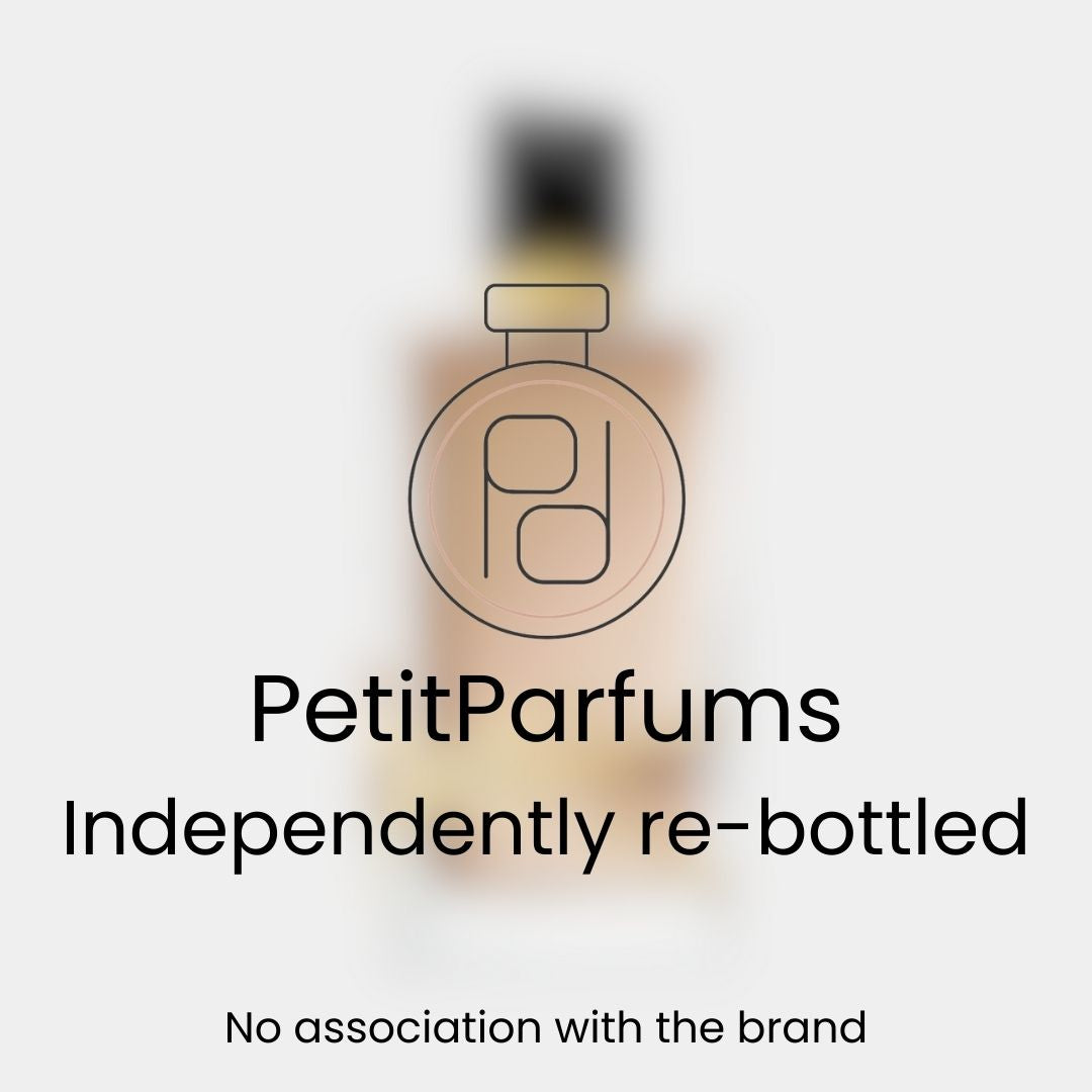 Sample of Libre Flowers & Flames fragrance by PetitParfums, presented in a elegantly designed bottle with a neutral background, indicating independent rebottling.