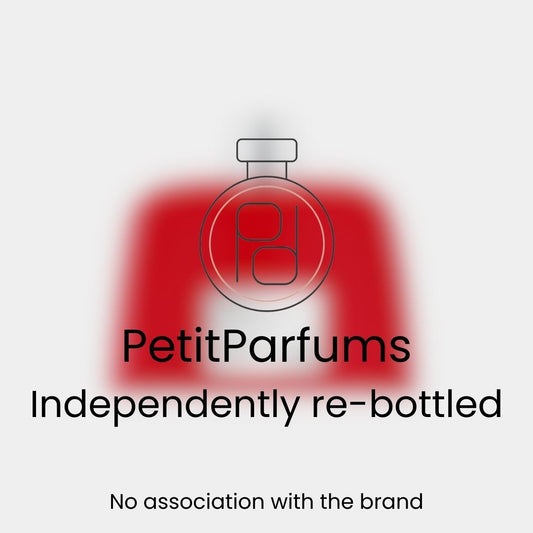 Scent Intense Parfum Red Edition Sample in a stylish bottle, featuring the PetitParfums logo with a red-themed background, indicating it is independently re-bottled.
