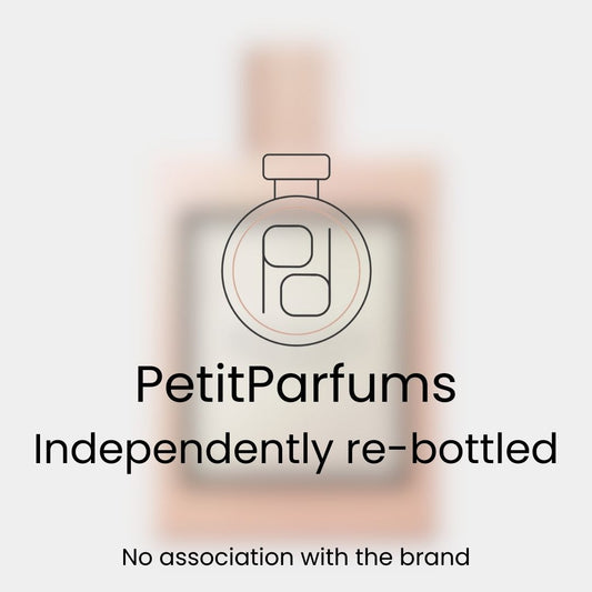 Bloom EDP Sample in a stylish re-bottled container, featuring a minimalist design and the PetitParfums logo. This product is independently re-bottled with no association to the original brand.