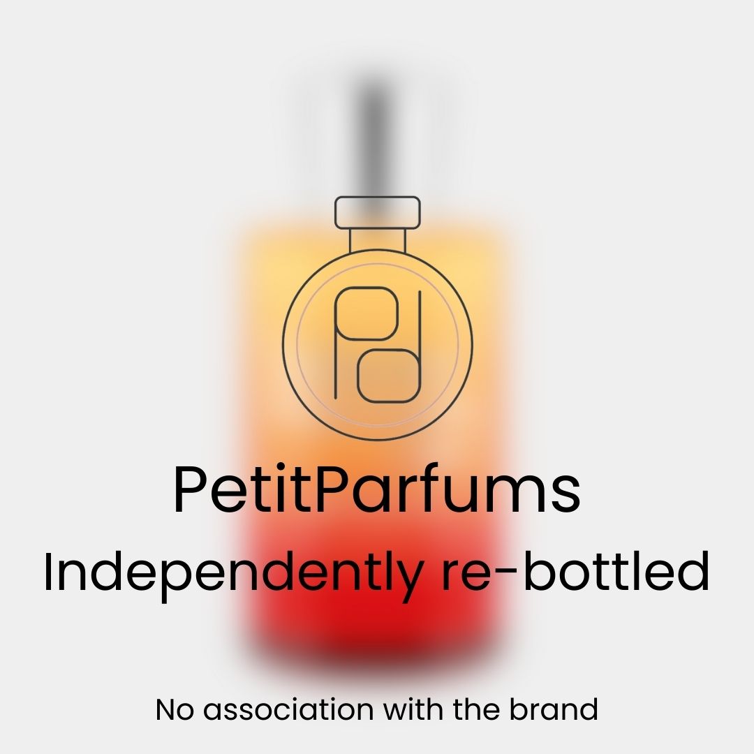 Lust for Sun Sample by PetitParfums, featuring a vibrant orange and yellow gradient fragrance bottle, independently re-bottled with no association to the original brand.