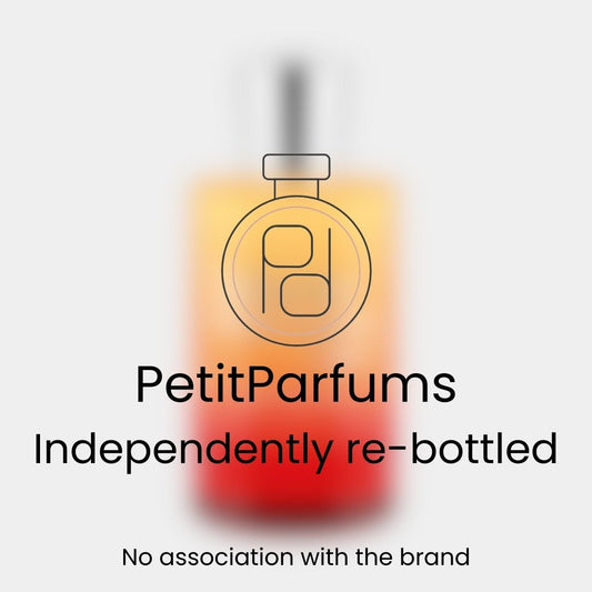 Lust for Sun Sample by PetitParfums, featuring a vibrant orange and yellow gradient fragrance bottle, independently re-bottled with no association to the original brand.
