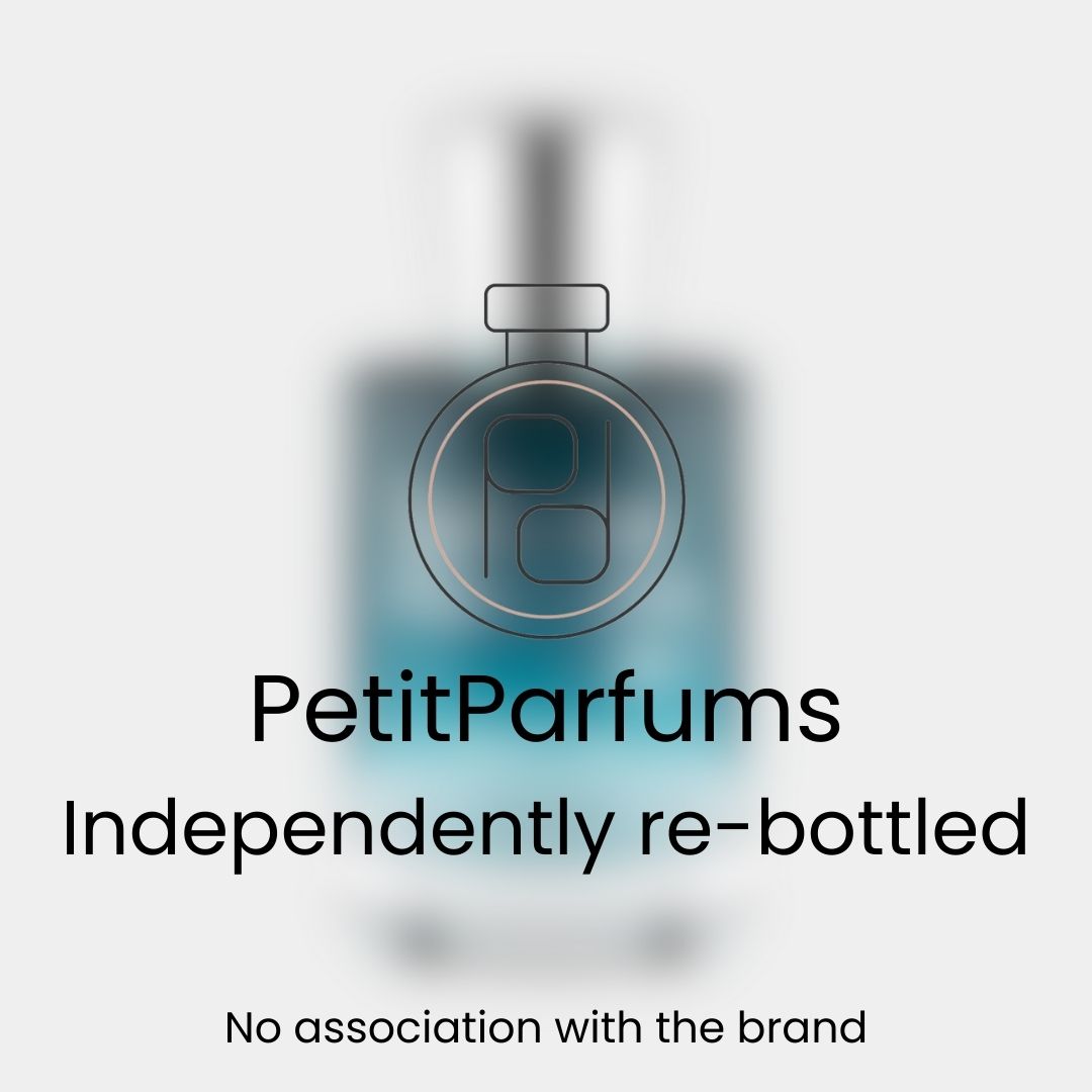 Pear Inc Sample, presented in a sleek re-bottled perfume bottle with a minimalist design, labeled as an independently re-bottled product with no association to the original brand.
