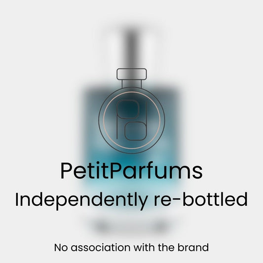 Pear Inc Sample, presented in a sleek re-bottled perfume bottle with a minimalist design, labeled as an independently re-bottled product with no association to the original brand.