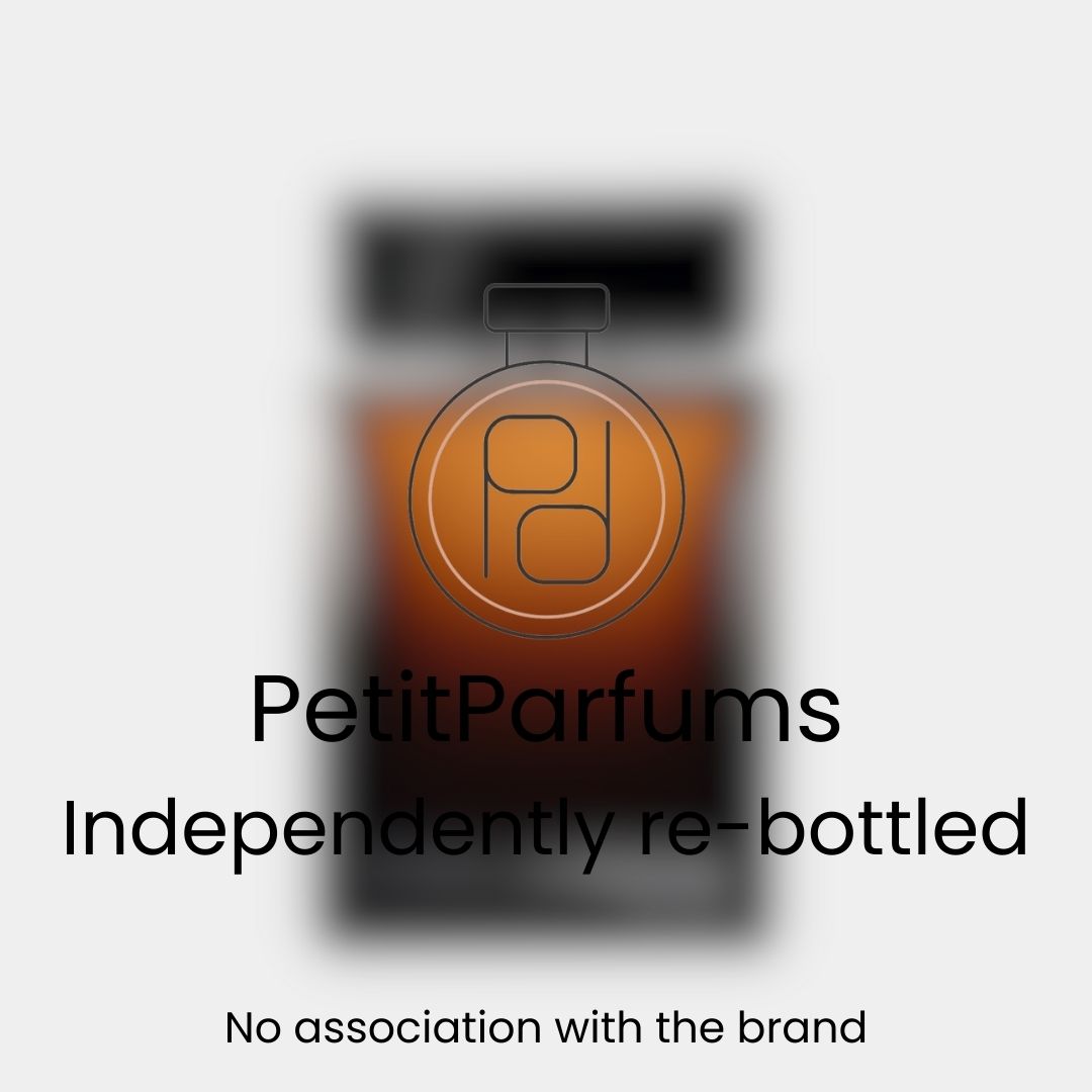 A sample bottle of The One for Men EDP, featuring an elegant design and warm amber liquid, housed in a sleek re-bottled container by PetitParfums.