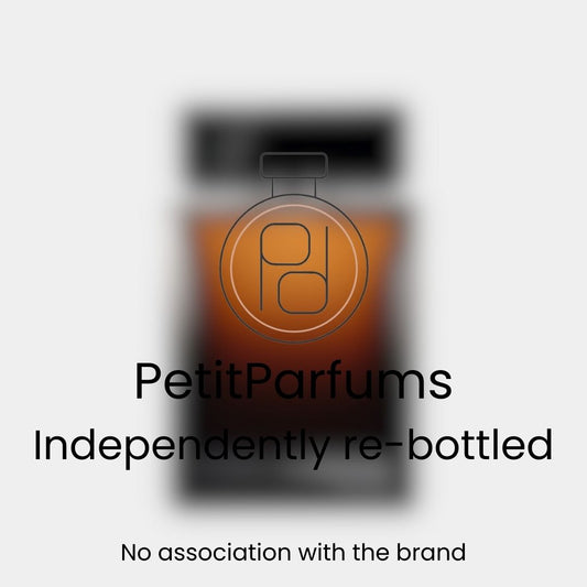 A sample bottle of The One for Men EDP, featuring an elegant design and warm amber liquid, housed in a sleek re-bottled container by PetitParfums.