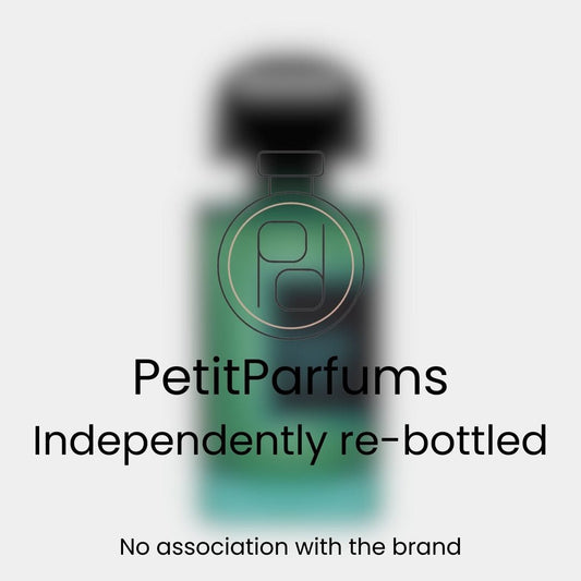 Pas Ce Soir EXDP Sample, presented in a green glass bottle with a black cap, independently re-bottled by PetitParfums with no association to the original brand.