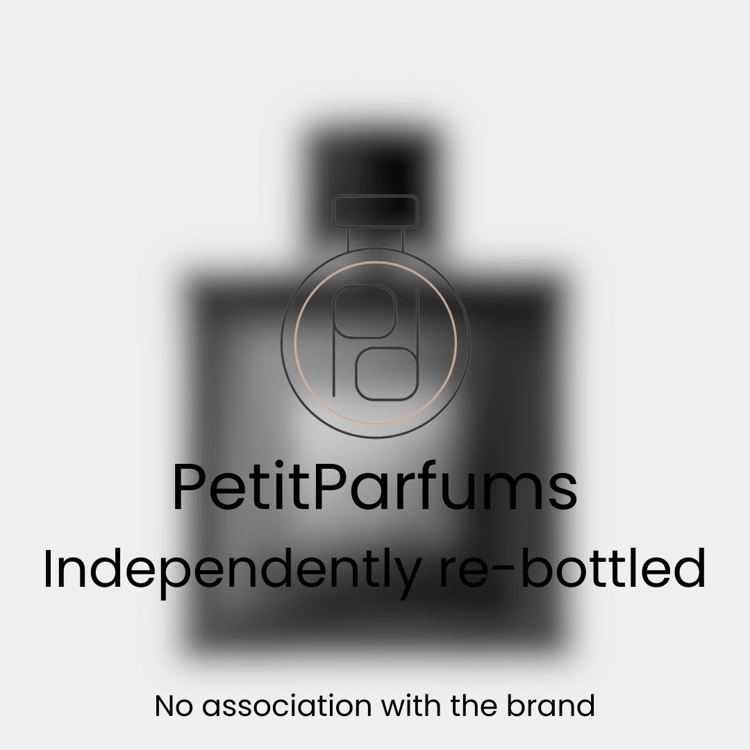 A sleek, dark bottle of L’Homme Idéal Platine Privé, elegantly re-bottled by PetitParfums, showcasing its luxurious fragrance.