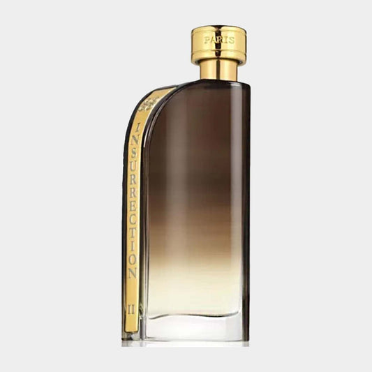 Insurrection Wild Cologne II by Reyane Tradition, featuring a stylish gradient bottle with a gold cap and an elegant label design.
