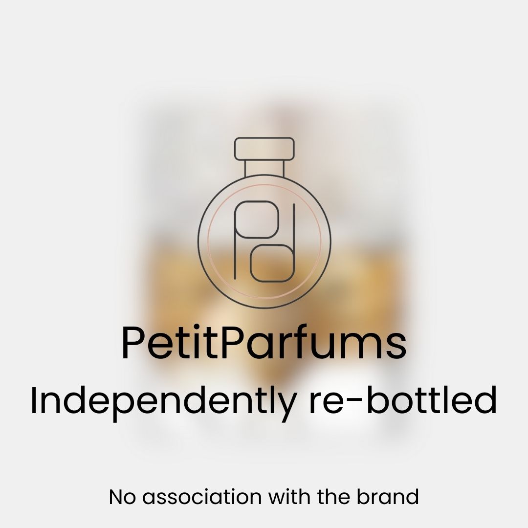 Angels' Share Sample by PetitParfums, a fragrance re-bottled independently, featuring a minimalistic design with a perfume bottle outline.