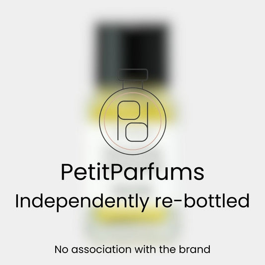 A sample bottle labeled 'Falcon Leather Sample' showcasing a sleek, minimalist design, with a faint yellow liquid inside. The background is neutral, emphasizing the product's elegant presentation.